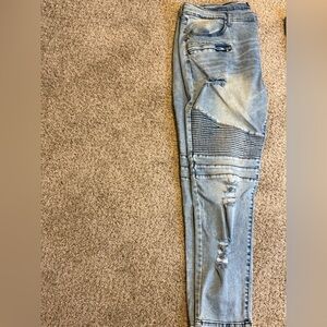 Stylish Distressed Blue Jeans